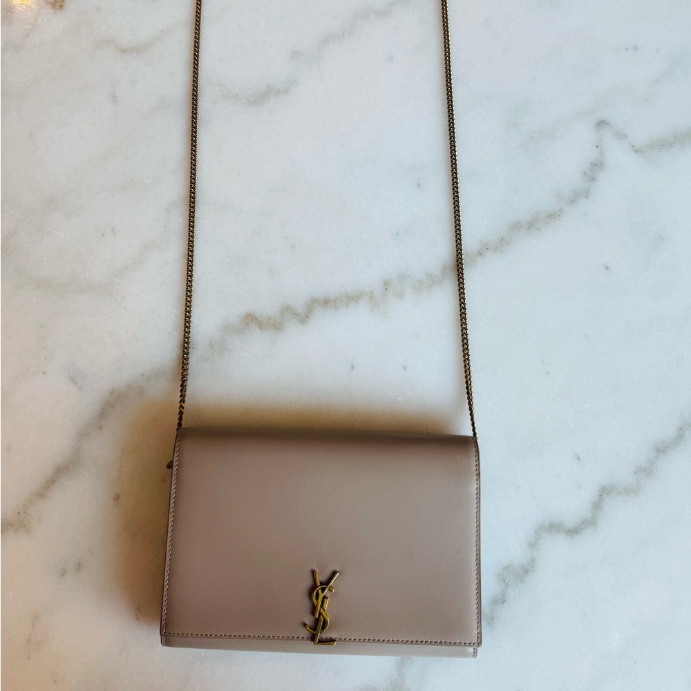 Yves Saint Laurent Tan Crossbody Bag with Iconic Logo - Picture 6 of 6